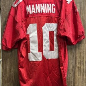Eli Manning New York Giant retro throwback rare Reebok Red NFL Jersey